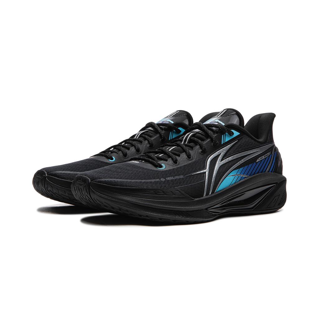 Li Ning Light Speed 4 Dämpfung Rutschfest Rückprall Niedrig geschnittene Basketballschuhe Herren Schwarz Blau ABPW011-8