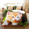 Cat Duvet Cover Set Cat Lover Gifts Bedding for Women Cute Kitten Pattern Bedroom Decor Twin Double Queen King Size Quilt Cover