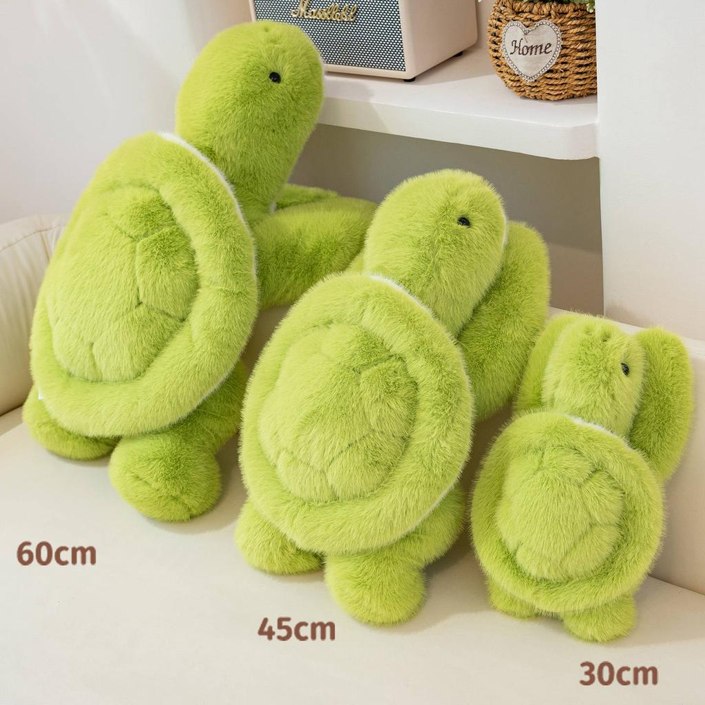 Prone Position Green Turtle Frog Animals Plush Toys Simulation  Kawaii Cartoon Soft Dolls Birthday Valentine's Day Gifts Kids