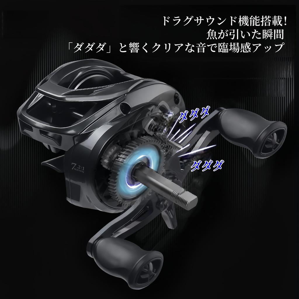 BAVBAV Baitcasting Long Casting Magnetic Max Drag Handle Reel, Compatible, 12-Stage Brake, 4+1BB, 180g, 7.21 Ratio, 5kg, Right-Handed