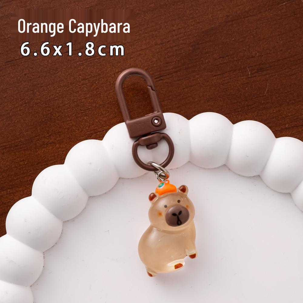 Leuchtender Cartoon Capybara Schlüsselanhänger: Niedlicher Harzanhänger & kleines Geschenk