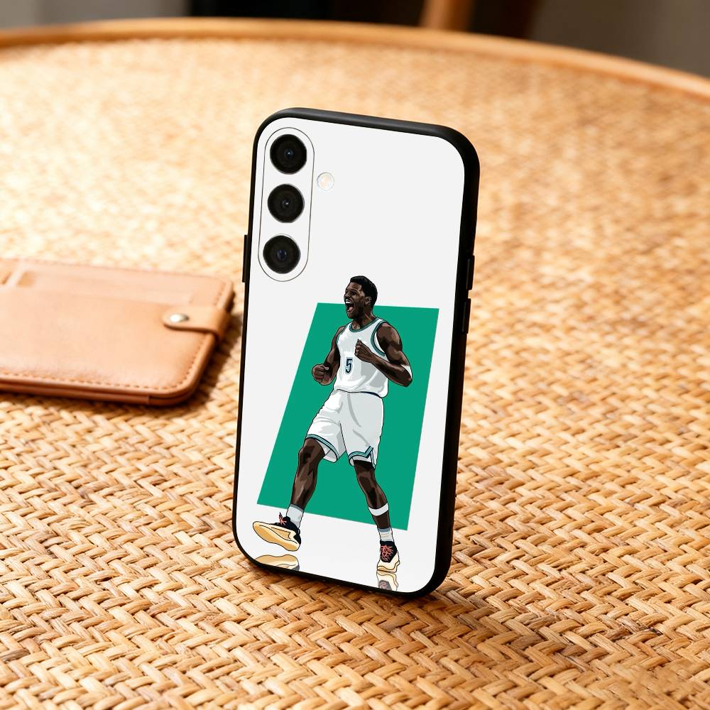

A-Anthony E-Edwards B-Basketball Phone Case For Samsung A73,72,71,53,52,51,22,91,80, Soft Black Cover Samsung a21s