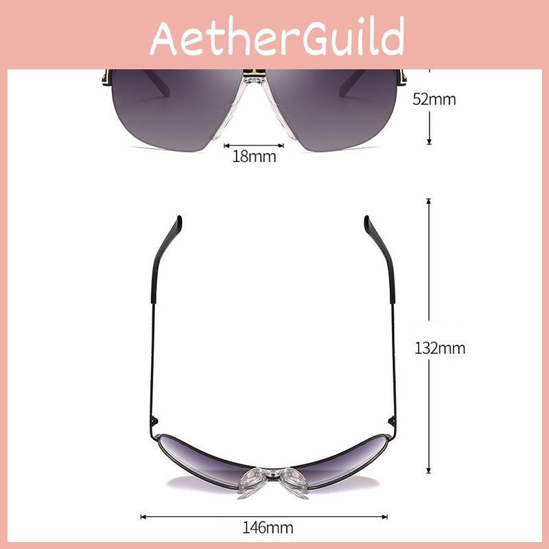 Oversize Goggle Frame Sunglasses With Gradient Lens And Vintage Style For Fashionable Women