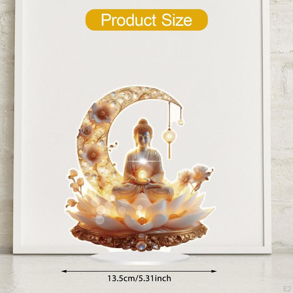 Acrylic Decorative to Assemble 2D Flat Buddha Ornament Christmas Decor Stable Base Desktop