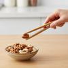 I-MART Toast Tongs Bamboo 7 Inch Set of 2 Wooden Tongs for Toaster Small Cooking Tongs Heat Resistant Natural Kitchen Utensils for Toast Bacon