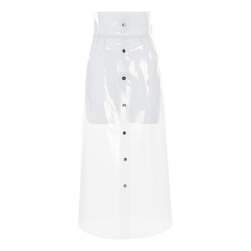 Gonna Trasparente da Donna in PVC Vita Alta Chiusura con Bottoni Bodycon Tubolare Midi Gonna Copricostume Rave Cosplay