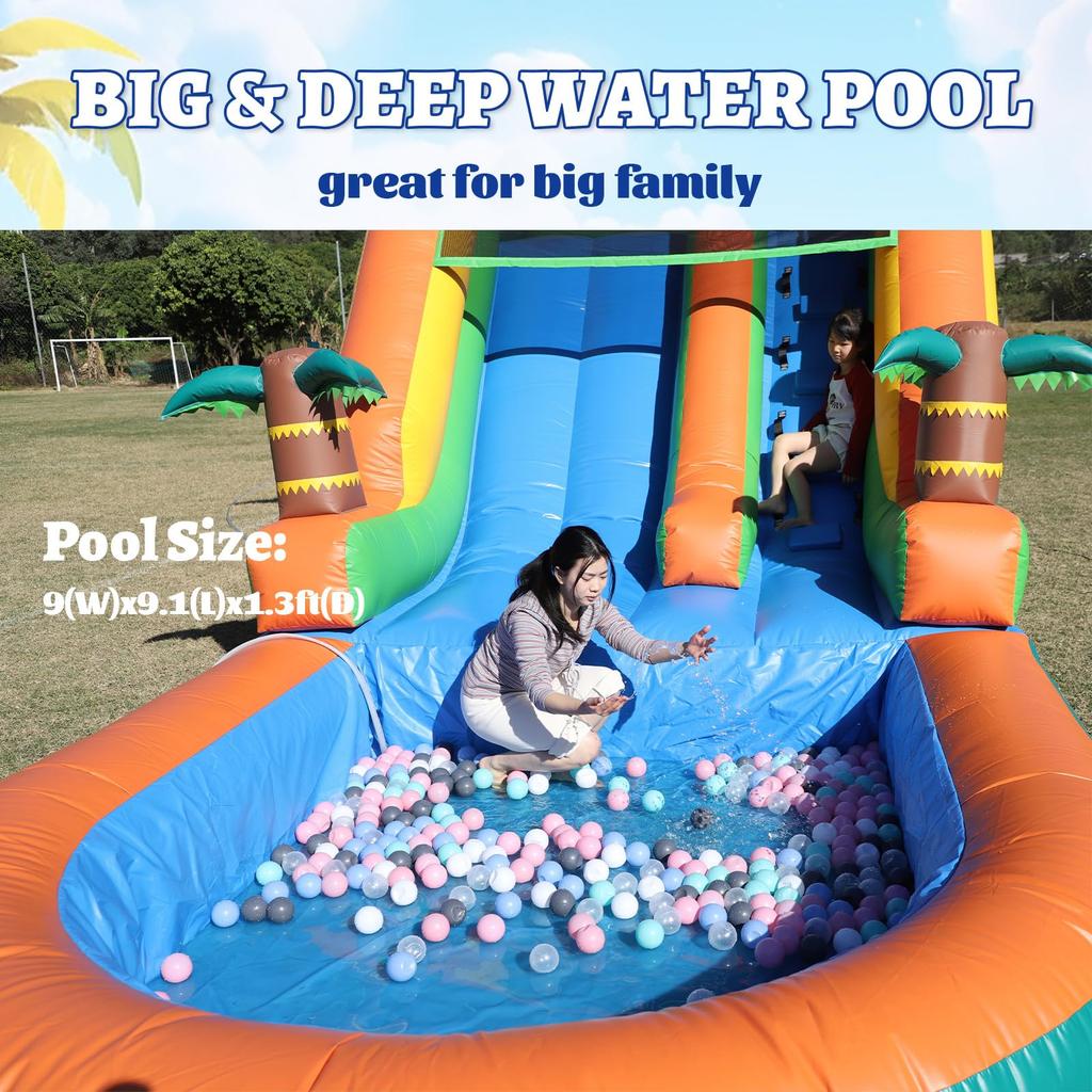 Commercial PVC Outdoor Backyard Adult Kids Party Game Inflatable Water Slides with Blower