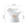 Ceramic Anti-Spill Cat and Dog Bowl with Slanted High-Footed Design