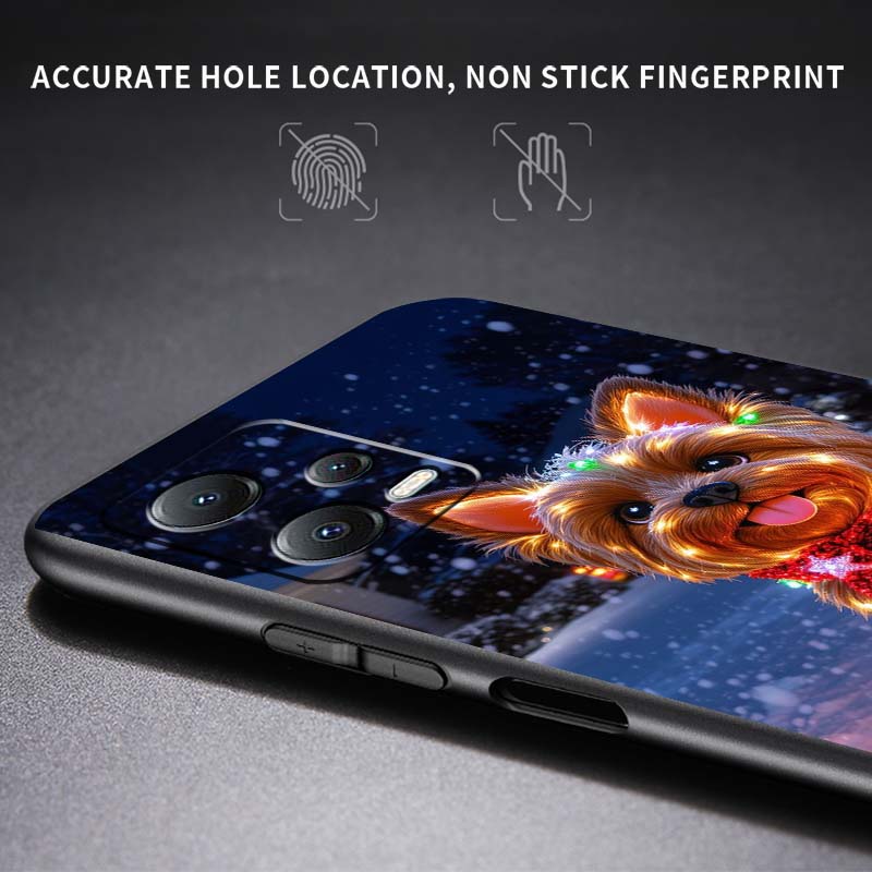 Christmas Cartoon Cat Art Phone Case For Xiaomi Redmi Note 15 14 13 12 12S 11E 11 11S Pro Plus 4G 5G Black Soft TPU