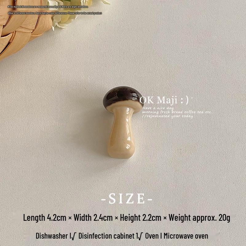 Exquisite Ceramic Mushroom Chopstick Rest Holder - Cute and Creative Chopstick Pillow Tray Mushroom