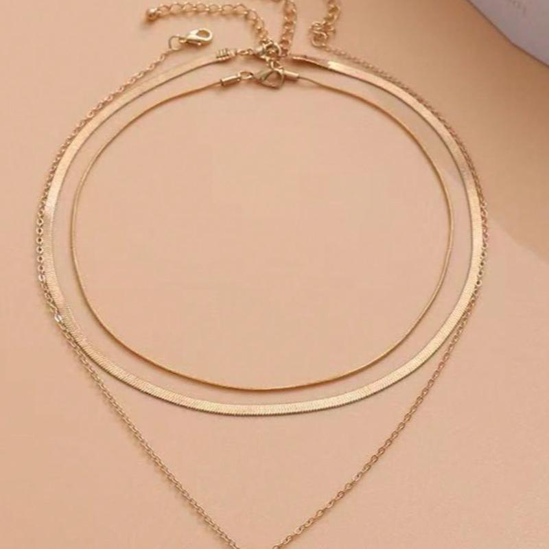 3pcs Women Fashion Necklace Set, Teardrop Crystal Pendant Necklace, Choker Necklace, Casual Daily Wear