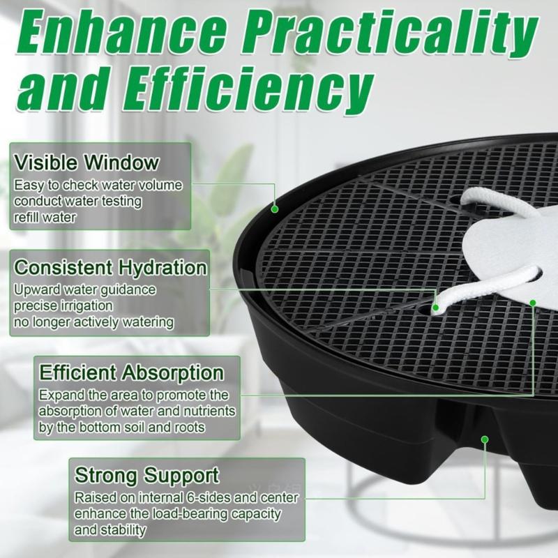 4pcs Auto Watering Plant Saucers Automatic Humidities Control Nonwoven Fabric Pot Trays for Indoor Outdoor Plant