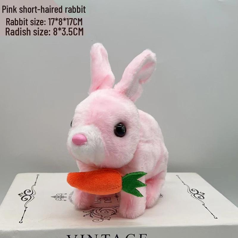 Plush Electric Toy Carrot Rabbit Simulation Pet for Kids