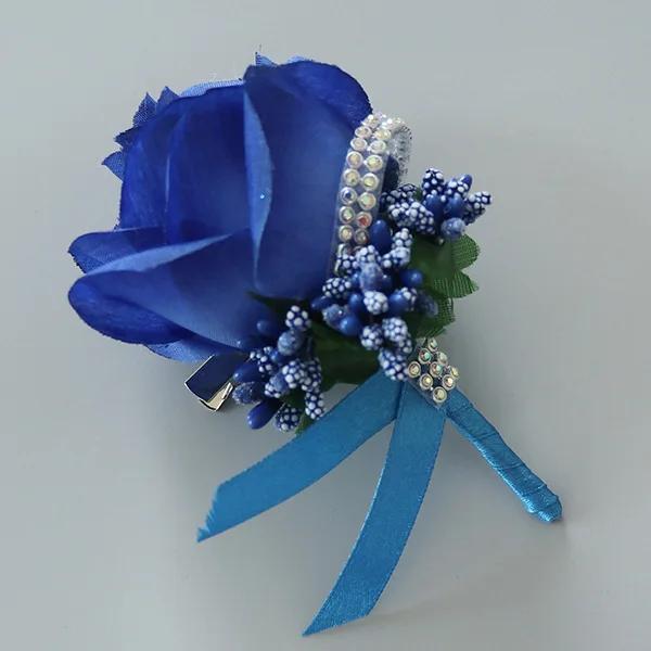 Knot Wedding Corsage Simulation Silk Rose Brooch Wedding Dress Flower Accessories Forest Berry Simulation Single Rose Corsage