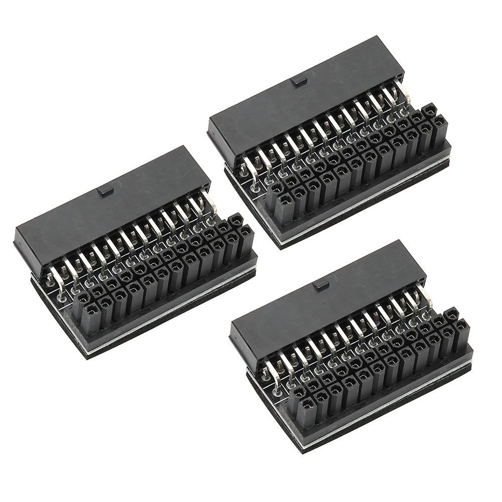 3PCS Motherboard Power Connector Adapter GMTA 24P Turn 90 Degree Joint DIY Installed Accessory