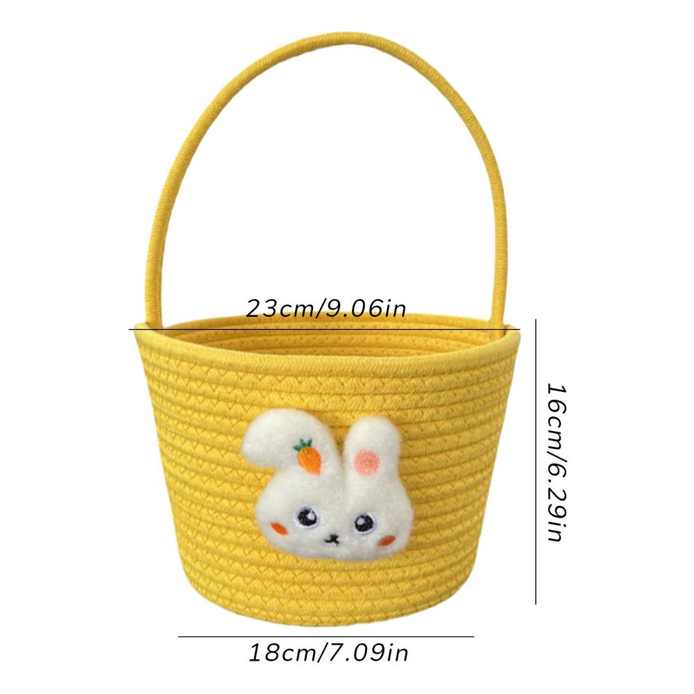 

Kids Easter Basket Soft Treat Bucket For Boys Girls Empty Bunny Basket With Handle For Babies Egg Hunt Game Candy Bag & Party жовтий