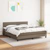 Maison Exclusive - Slatted Bed Base with Taupe Mattress 160x200 Cm Fabric