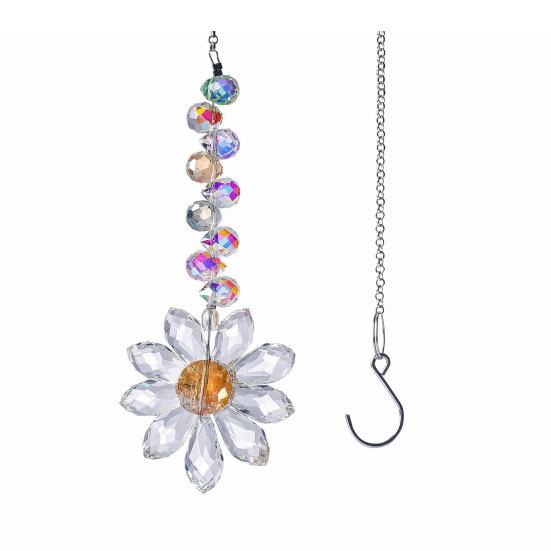 

Стеклянный Цветок Ловец Солнца Подвесное Украшение Для Дома Улицы Сада Автомобиля Зеркала Заднего Вида Создатель Радуги Цветочная Подвеска