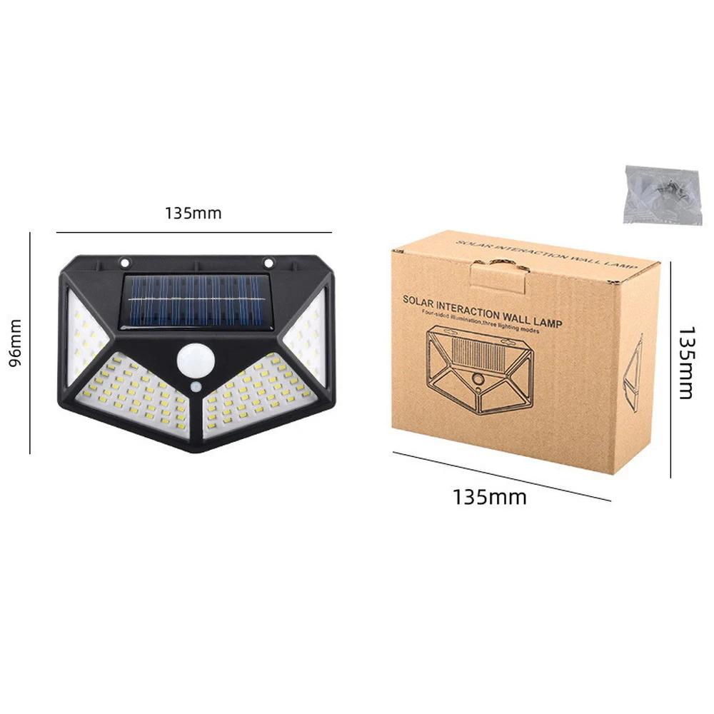 100 LED Solar L PIR Motion Sensor Wall Light Outdoor Solar Lamp Waterproof Solar Powered Sunlight Street Lamp Garden Decor