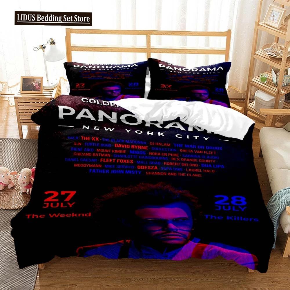 Die Weeknd Mode Popstar 3D Gedruckte Bettwäsche Queen Bettwäsche-Set King-Size Bettwäsche-Set Weiche Bettbezug