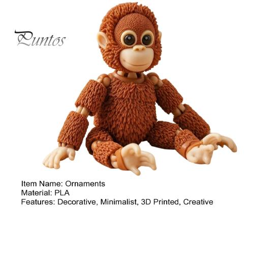 Swinging Jointed Gorilla 3D Printed Mini Figurine with Articulated Joints, Small Desktop Ornament Toy Stress Relief Toy, Creative Cute Animal