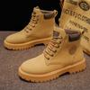 Autumn men's shoes new high-top Martin boots men's retro tooling shoes thick-soled non-slip short boots rhubarb boots