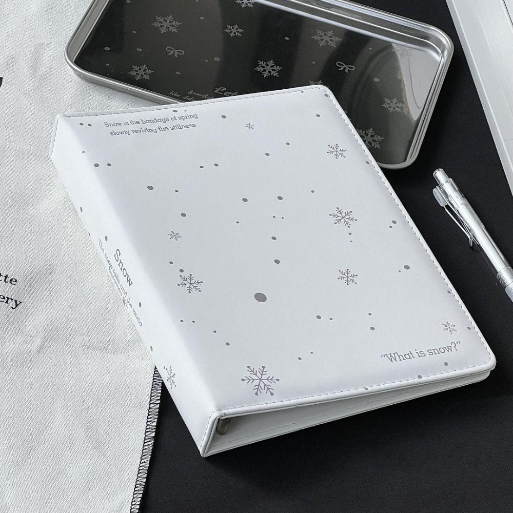 High Quality PU Photocard Binder Loose-leaf White Snowflake Photo Card Holder Photo Album