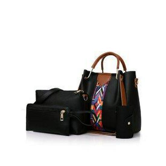 2024 Women's Fashion Four-Piece Bag Set: Handbag, Shoulder Bag, Crossbody, and Bucket Bag