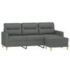 Vidaxl 3-Osobowa Sofa Z Podnóżkiem, Ciemnoszary, 180 Cm, Tkaniną