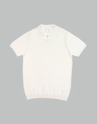 IKALOOK Italy Solid Short Sleeve Knit Polo Shirt Bstee105