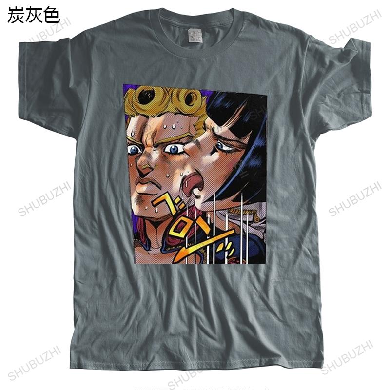 Fashion Jojos Bizarre Adventure T Shirt Unisex Short Sleeved Jean Polnareff Giorno Giovanna Casual Tshirt Pure Cotton Tee Top Merch
