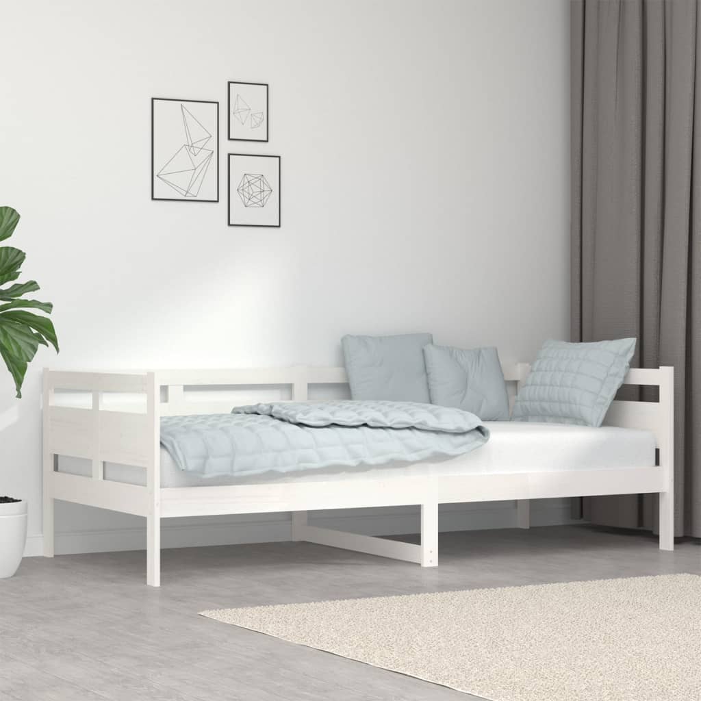 Vidaxl Daybed, White, Solid Pine Wood, 90X200 Cm