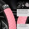 Bling Car Steering Wheel Cover, 15 Inch Anti-Slip Wheel Protector For Women Girls, Soft Leather Elastic Steering Wheel Protector, Car Interior