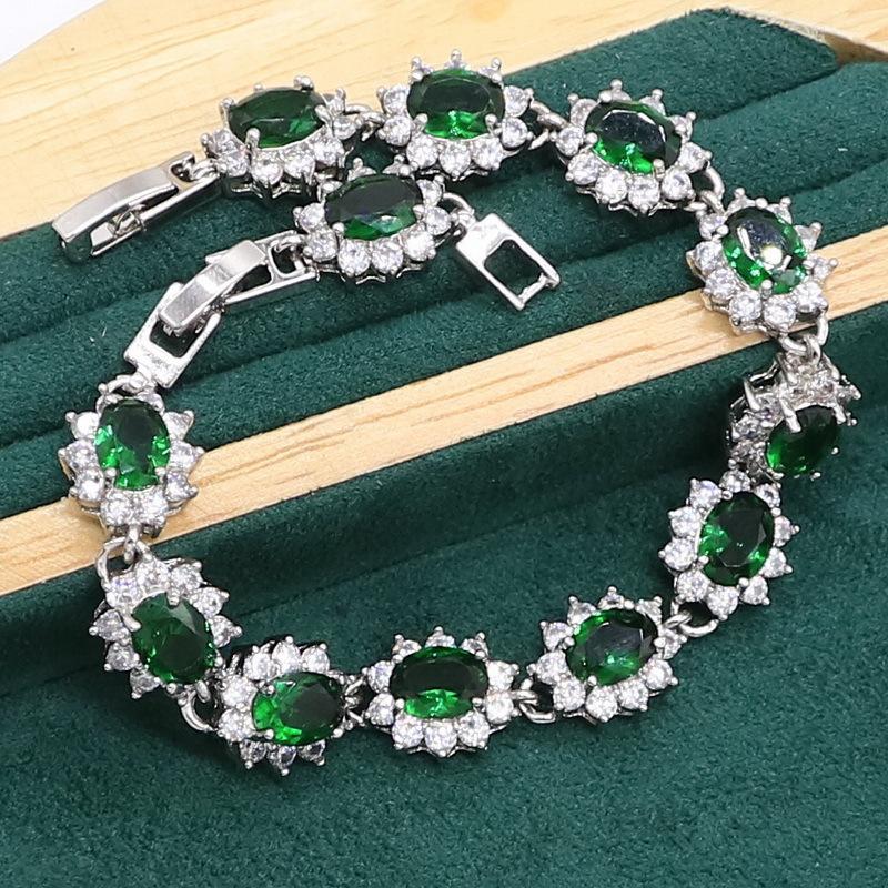 Lady Ring Necklace Earring Bracelet Set Full of Diamond Lady Jewelry Set