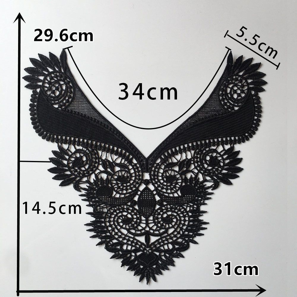 Black And White I Polyester Thorn Hollow Embroidered Collar-Shaped Sewing Lace Diy Decorative Cheongsam Dress Clothing Accessories Accessories