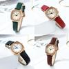 Retro-Quadratuhr für Damen mit Quarzwerk und Lederarmband