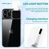 for iPhone 14 Pro Max 6.7 Selfie Light Case Crystal Clear Rechargeable LED Flash Bumper for Live Stream Makeup TIK Tok Video Co