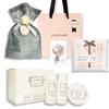 JILL STUART White Floral Hair Care Travel Set and Hair with a Perfect Day or Birthday Includes a Shopping Bag Pre-wrapped (Shampoo, Conditioner, Mask)