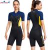 Unisex 1.5mm Neoprene Snorkeling Wetsuit Short Sleeve Shorts Swimming Diving Surfing Winter