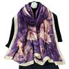 Autumn and Winter New Beautiful Brocade Silk Silk Satin Simulation Silk Foreign Silk Scarf High Fashion Versatile Sunscreen Shawl Scarf