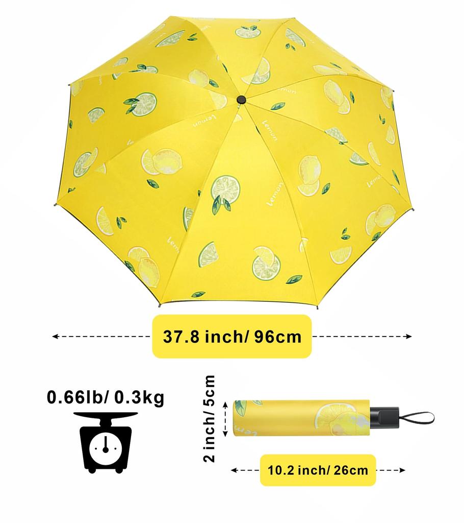 1/3pcs Fruit Pattern Small Lightweight UV Protection Sun Umbrella Portable Foldable Compact Colorful Sports Umbrella for Outdoor