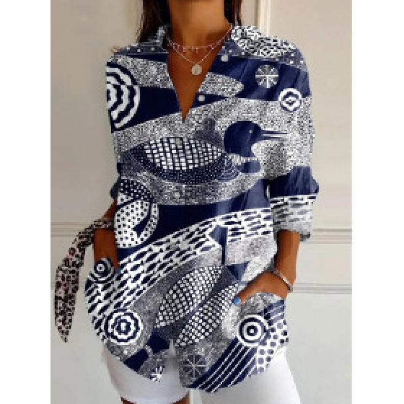 Neues Damen Langarmhemd Damen Sommer Trendiges Langarmhemd Bedrucktes Muster Bedrucktes 3D-Shirt