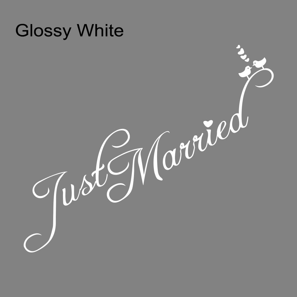 Just Married Wedding Slogan Banner Car Window Body Side Sticker Car Trunk Vinyl Decal Self-Adhesive Auto Decoration Accessories