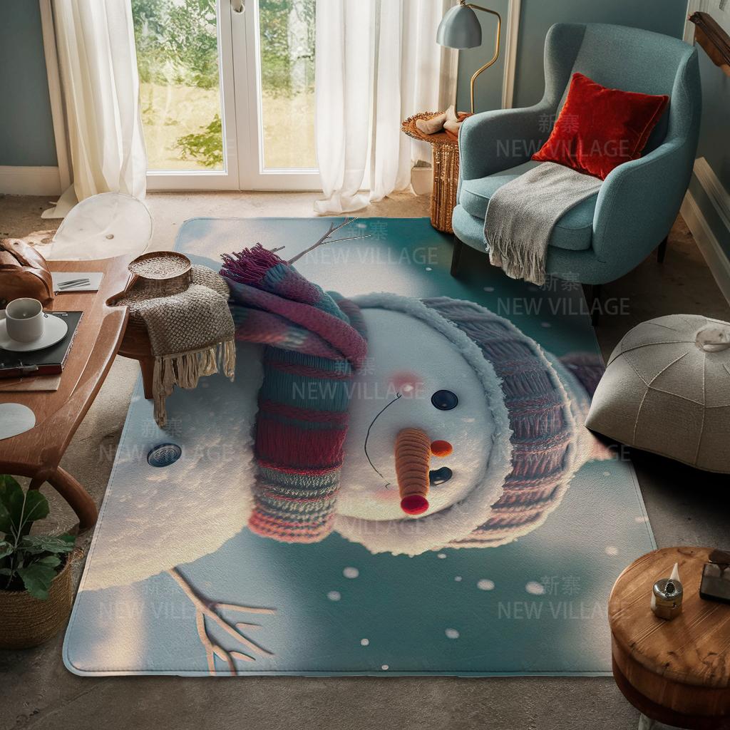 House Entrance Carpet Home Door Mat Living Room Bath Foot Bathroom Non-slip Water Absorption Rugs Bath Merry Christmas Winter