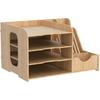 Organisateur de bureau - puncia - multifonctionnel - rangement en bois - 4 niveaux - écologique