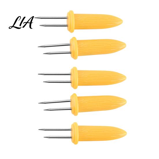 Kitchen Gadgets for Grilling Stainless Steel Corn Holders, Heat Resistant Shaped Handles, Double Skewers Needle Set Outdoor Camping And Home Barbecue