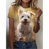 Women's T-shirt 3D Pattern Printed Casual Short Sleeved Colorful Animal Pattern Printing O-Neck Top Fashionable Street Women's Clothing