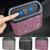 Bling Rhinestones Car Door Trash Bin Removable Mini Desktop Trash Can  Seat Back