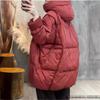 Womens Mid-Length Loose Hooded White Duck Down Winter Coat Warm Thick Puffer Jacket Commuting Outdoor