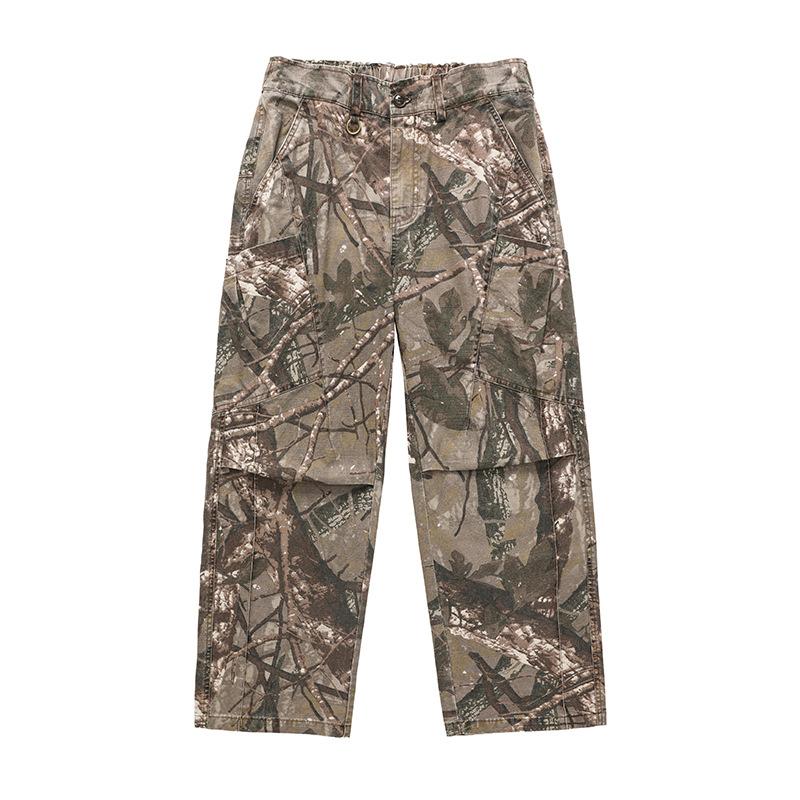 

Вінтажний камуфляжний комбінезон парашутиста з широкими штанинами, чоловічий та жіночий, нейтральний, вільний та тонкий, прямі повсякденні штани 3XL